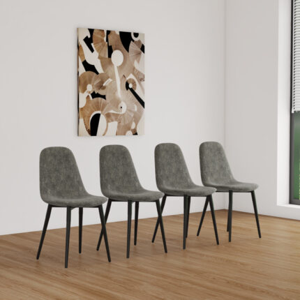 Sofeyszone Set of 4 Grey Dining Chairs - Modern and Comfortable for Your Dining Space